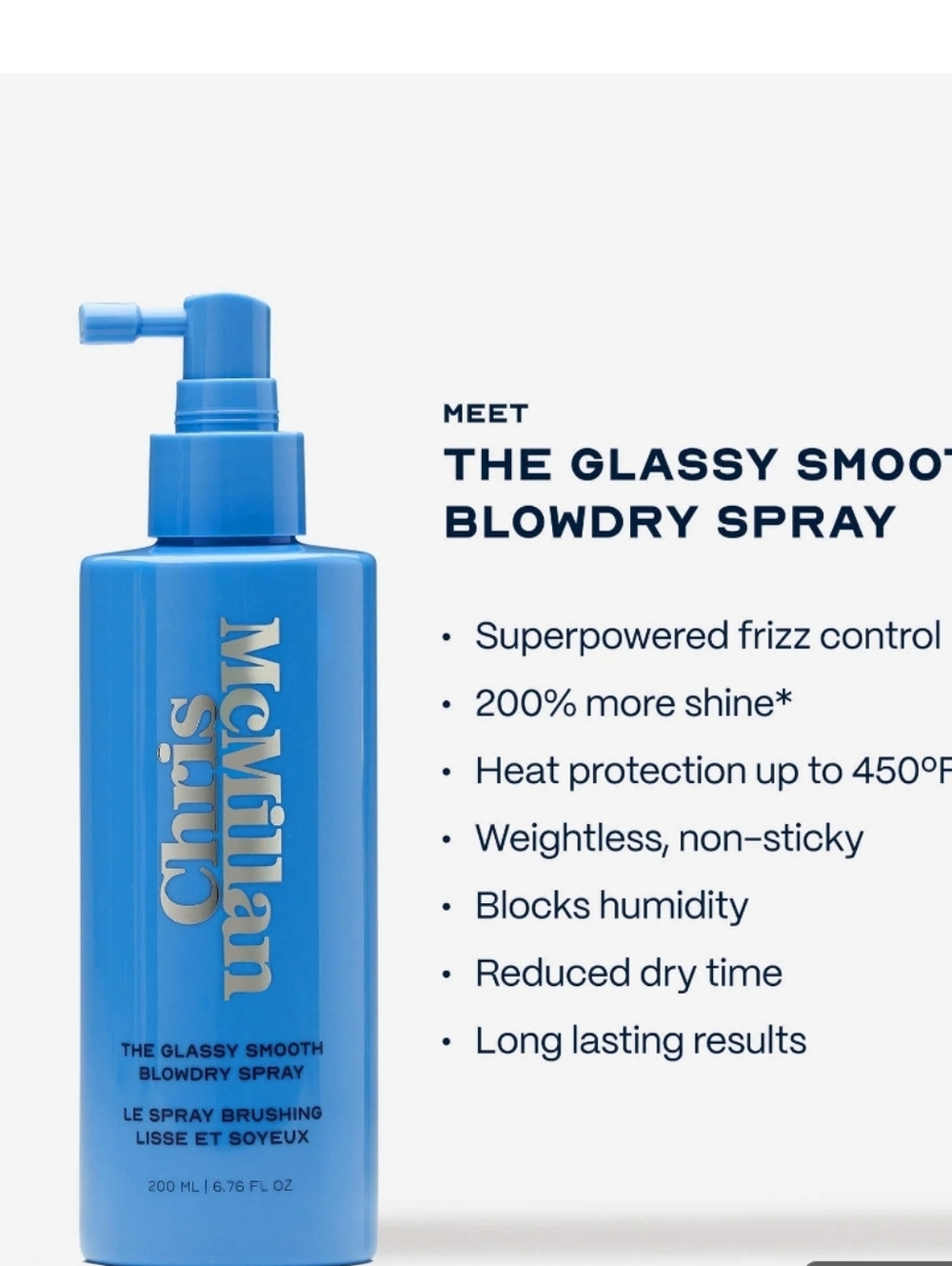 McMillan Curls The Glassy Smooth Blowdry Spray - Blue